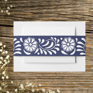 BLAUE TALAVERA BLUME EINLADUNGSBANDEROLE