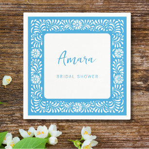 BLAUE TALAVERA BRIDAL SHOWER SERVIETTE