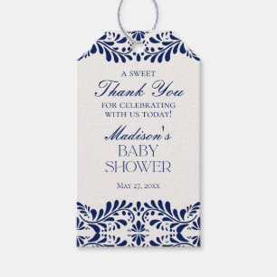 Blaue Talavera-Fliese Fiesta Baby Shower Geschenk Geschenkanhänger