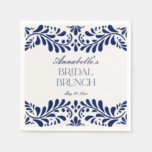 Blaue Talavera-Fliesen Spanische Fiesta-Bridal-Bru Serviette
