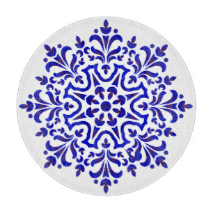 Blaue Talavera-Stilschneeflocke Schneidebrett