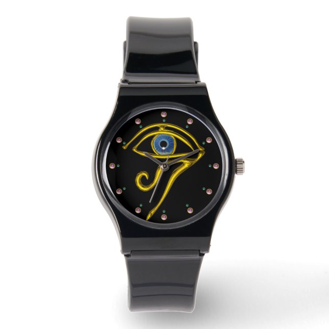 BLAUE TALISMAN / AUGE DES HORUS, schwarz Armbanduhr (Vorderseite)