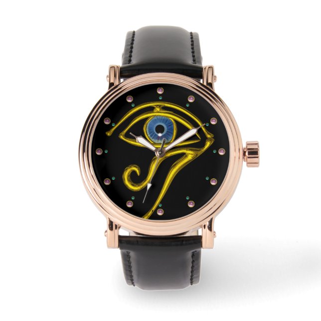 BLAUE TALISMAN / AUGE DES HORUS, schwarz Armbanduhr (Vorderseite)