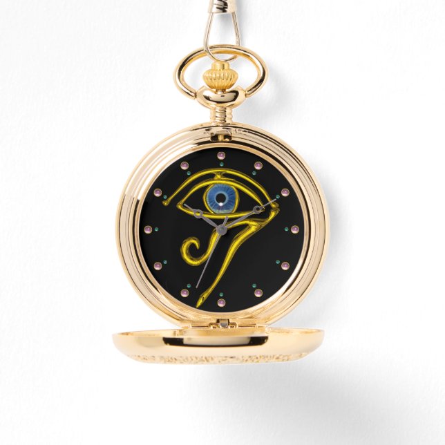 BLAUE TALISMAN / AUGE DES HORUS, schwarz Armbanduhr (Vorderseite)
