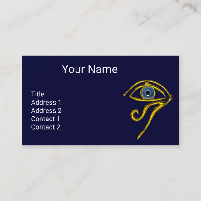 BLAUE TALISMAN, GOLD HORUS AUGE Ägyptische Göttlic Visitenkarte (Vorderseite)
