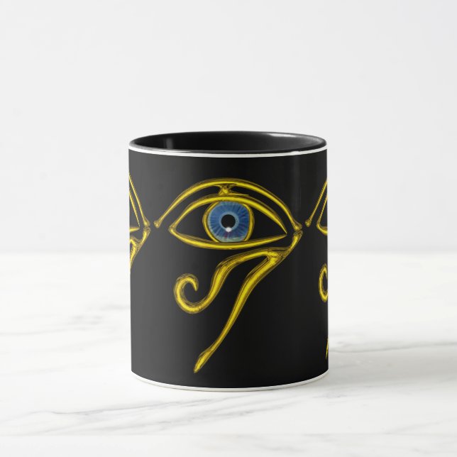 BLAUE TALISMAN / GOLD HORUS EYE Black Tasse (Zentrum)