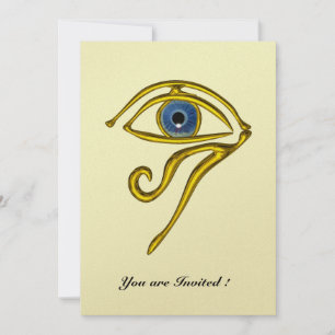 BLAUE TALISMAN, Gold Horus Eye Einladung