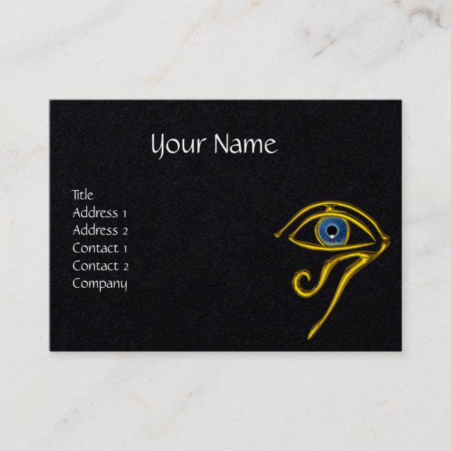 BLAUE TALISMAN HORUS EYE Göttlichkeit Schwarzes Pa Visitenkarte (Vorderseite)