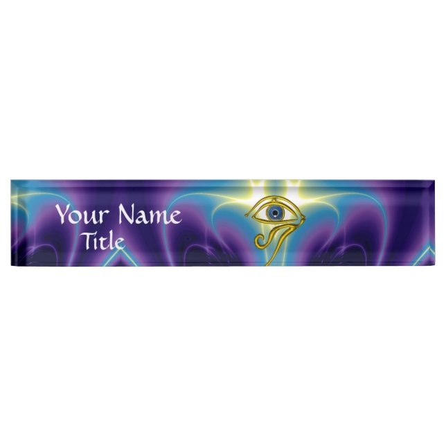 BLAUE TALISMAN, lila violett blau Namensplakette (Vorderseite)