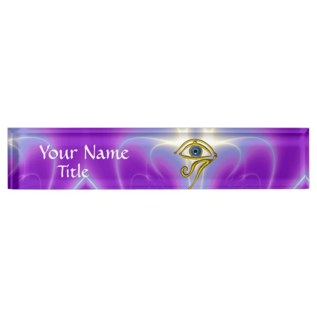 BLAUE TALISMAN, lila violett, weiß Namensplakette (Vorderseite)