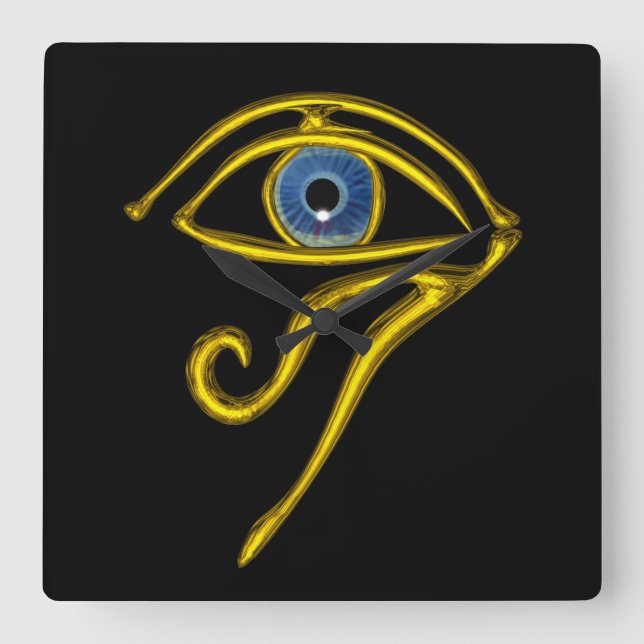 BLAUE TALISMAN, schwarz Quadratische Wanduhr (Vorderseite)