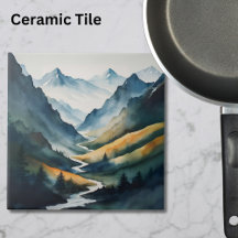 Blaue Tan-Gebirgslandschaft