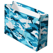 Blaue Tarnung Große Geschenktasche