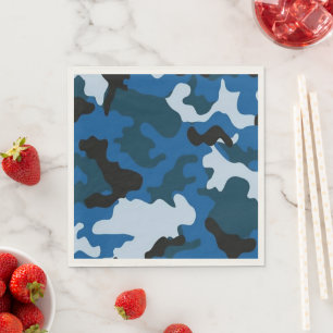 Blaue Tarnung Papier & Party Napkins Serviette