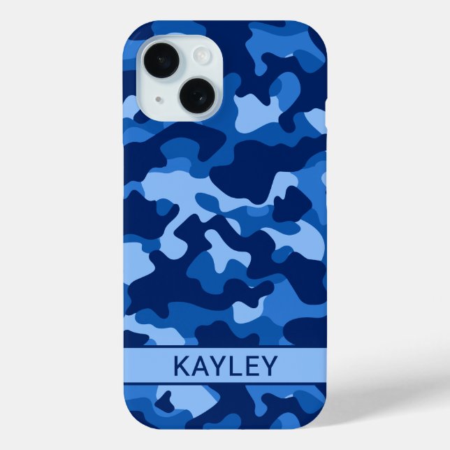 Blaue Tarnung Personalisiert Case-Mate iPhone Hülle (Rückseite)