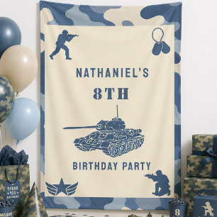 Blaue Tarnung Soldat Armee Geburtstag Banner