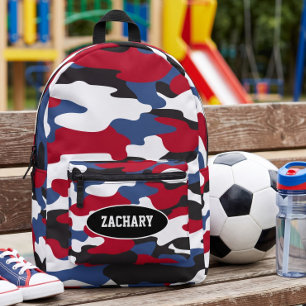 Blaue Tarnung Zurück zur Schule für Jungen Bedruckter Rucksack