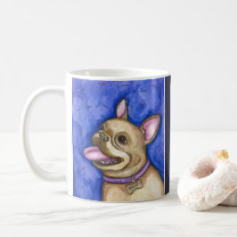 Blaue Tasse der französischen Bulldogge