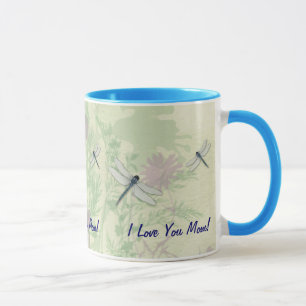 Blaue Tasse der Libellen-Mutter Tages