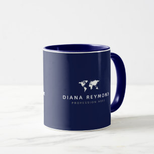 Blaue Tasse mit Karte