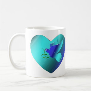 Blaue Taube des Sky Heart Kaffeetasse