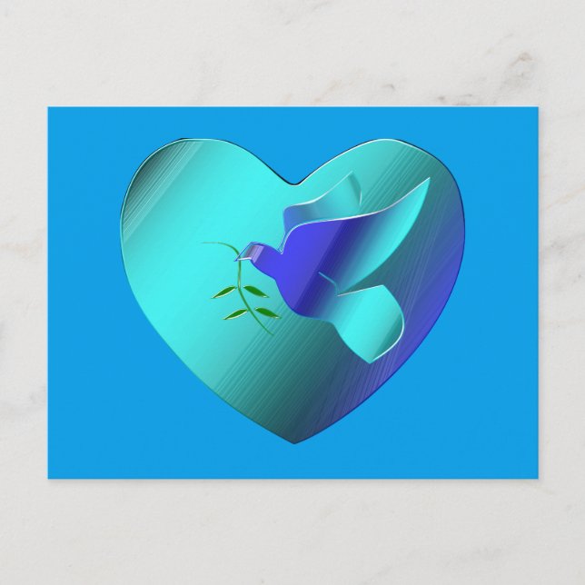 Blaue Taube des Sky Heart Postkarte (Vorderseite)