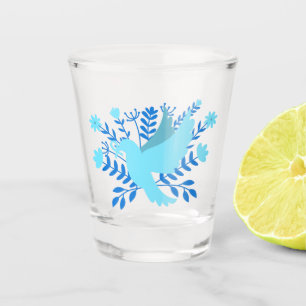 Blaue Taube Schnapsglas