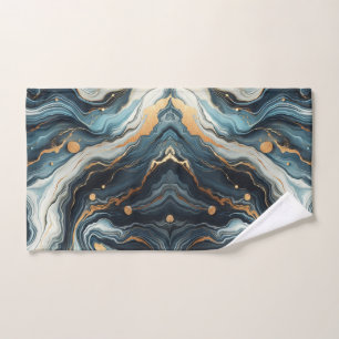 Blaue Teal Gold Achat Moderne Glamour Elegante Hoc Badhandtuch Set