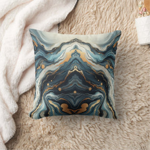 Blaue Teal Gold Achat Moderne Glamour Elegante Str Kissen
