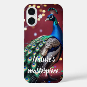 Blaue Teal-Pfauenfeder-Kunstlerische iPhone 16 Hül Hülle