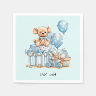 Blaue Teddybär-Baby-Junge-Shower-Papier-Servietten Serviette