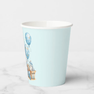 Blaue Teddybär-Baby-Shower-Papierbecher Pappbecher