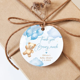 Blaue Teddybär-Balloons Vielen Dank sehr vielmals Geschenkanhänger