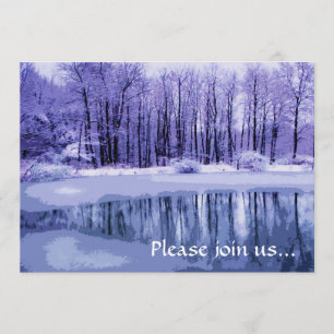 Blaue Teich-Winter-Sonnenwende-Party Einladung