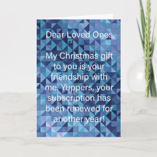 Blaue Temperatur-Quilt-Sarkastische Weihnachtskart Feiertagskarte