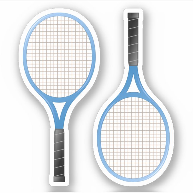 Blaue Tennisschläger Aufkleber (Vorderseite)