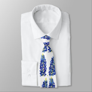 Blaue Texas-Blumen Wildblumen Aquarell Krawatte