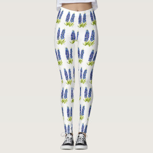 Blaue Texas-Blumen Wildblumen Aquarell  Leggings