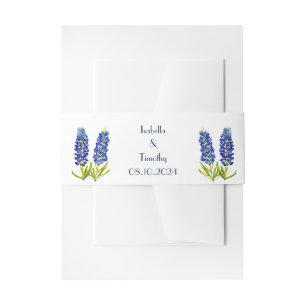 Blaue Texas-Lappenblumen Hochzeit Elegant Einladungsbanderole