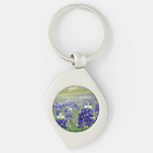 Blaue Texaslupinen Blaue Blumen Texas Florale Hoch Schlüsselanhänger