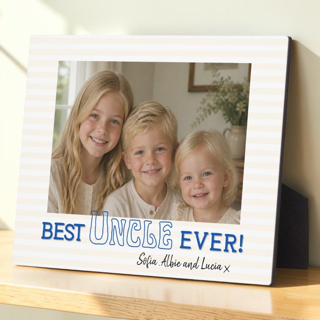 Blaue Text "Bester Onkel überhaupt" Foto Display-P Fotoplatte (Von Creator hochgeladen)