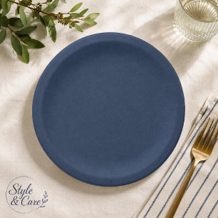 Blaue Textur 7 Zoll runde Party-Papierplatte Pappteller