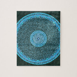 Blaue tibetische Mandala-Kunst in Feuer-Optik (Tür