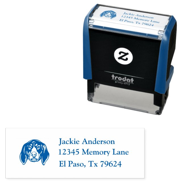 BLAUE TICK COONHOUND | Name und Rücksendeadresse Permastempel (Beispiel)