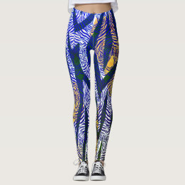 Blaue Tiger-Leggings Leggings