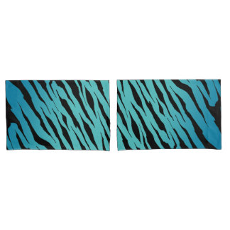 Blaue Tiger-Streifen-Kissen-Hüllen (Paare) Kissenbezug