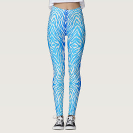Blaue Tiger Streifen Tierdruck Leggings