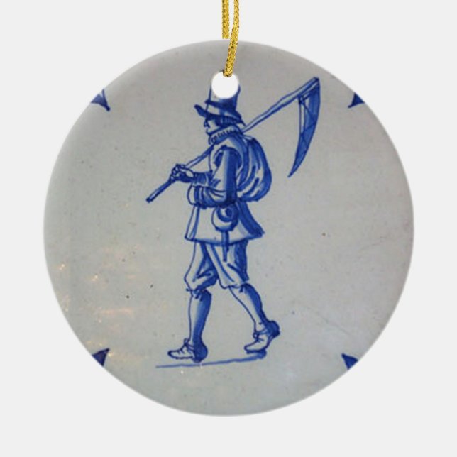 Blaue Tile Delft - Vorlage Keramik Ornament (Vorne)