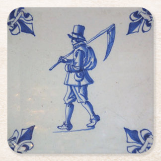 Blaue Tile Delft - Vorlage Rechteckiger Pappuntersetzer
