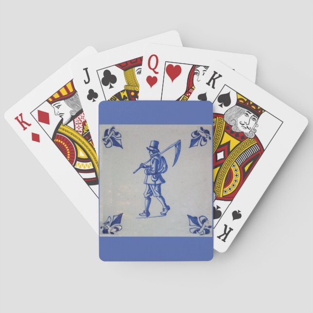 Blaue Tile Delft - Vorlage Spielkarten (Rückseite)